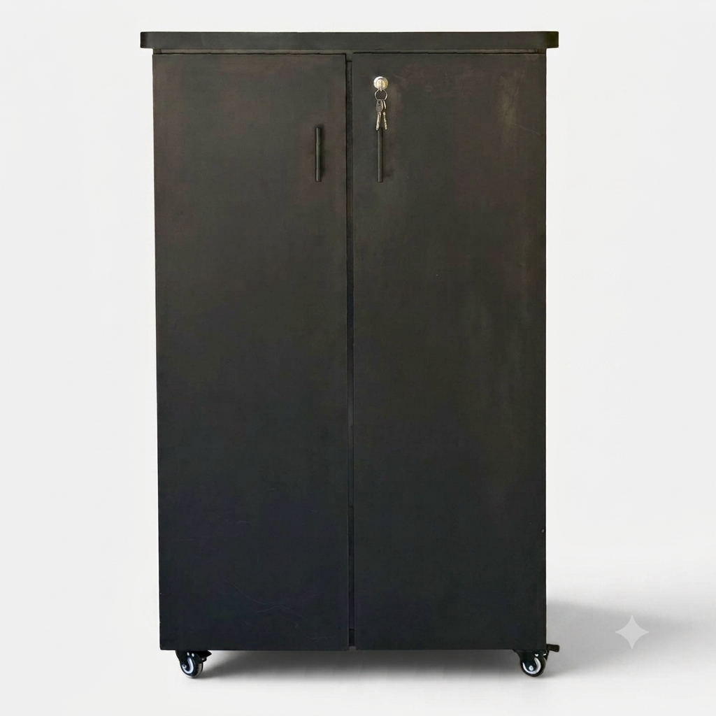 Movable Wheels Storage Cupboard Rack With Removable Adjustable Shelves