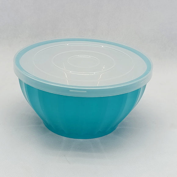 Omega Salad Bowl 1Pcs Medium Size Plastic Round Storage Bowl With Cover ( Random Colors Will Be Sent )