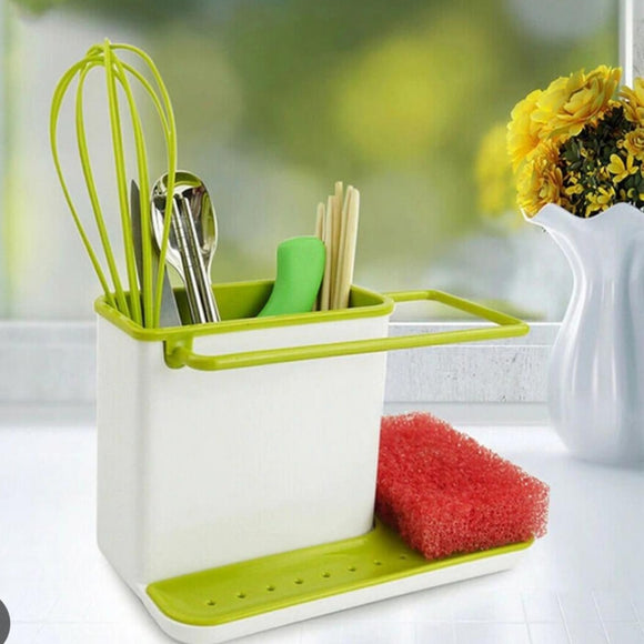 3 in 1 Multi-Purpose Caddy Kitchen Sink & Toilet Brush Organizer & Sponge Holder