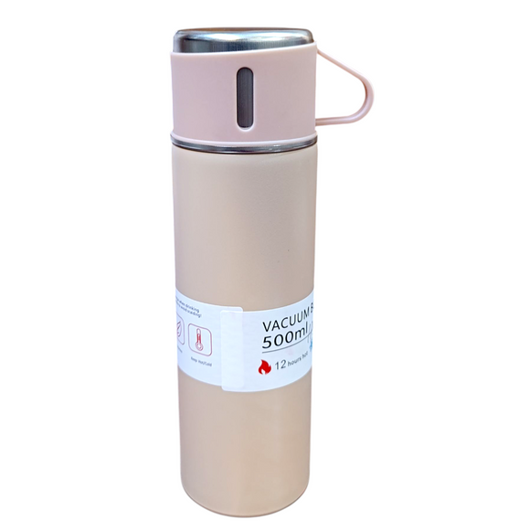 Vacuum Stainless Steel 500ml Water Bottle Hot & Cool ( Random Colors Will Be Sent)