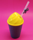 Kids' 350ml Plastic Glass With Straw ( Random Colors Will Be Sent )