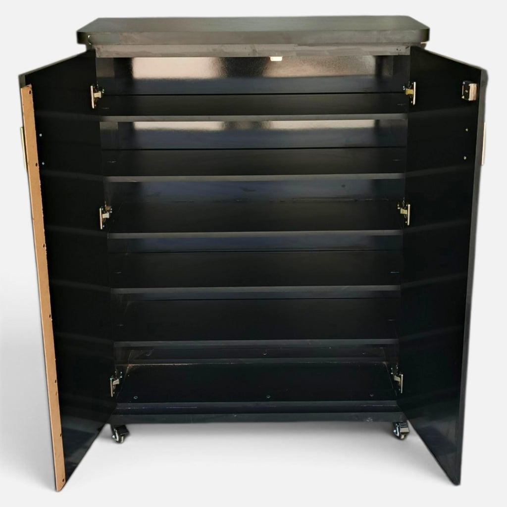 Movable Wheels Storage Cupboard Rack With Removable Adjustable Shelves