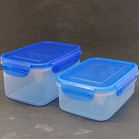 Twin Crisper Pack Of 2pcs Medium Size Airtight Plastic Bowl Food Keeper Container Set ( Multiple Colours Will be Sent)