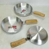 King Cook 3pcs Small & Medium Size Silver Fry Pan Set.