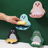 Penguin Sticky Self-Adhesive Double Tape Wall-Mount Plastic Soap Dish( Random Colors Will be sent)