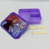 Bright Flat Kids' Plastic Lunch Box With Portions