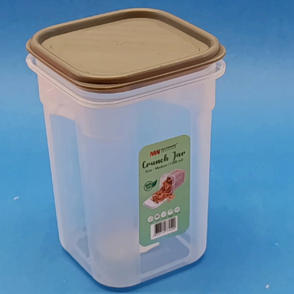 Maxware Crunch Jar 1300ml Plastic Food Storage jar ( Random Color Will be Sent )