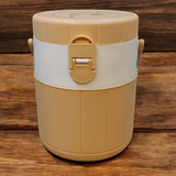 Mega Lunch Carrier & Tiffin 2-Stainless Steel Bowls With Plastic Salad Bowl ( Random Colors Will Be Sent )