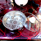 Wish Star 18cm Stainless Steel Non-Stick 450-watts Multi-Functional Steamer Cooker Pot