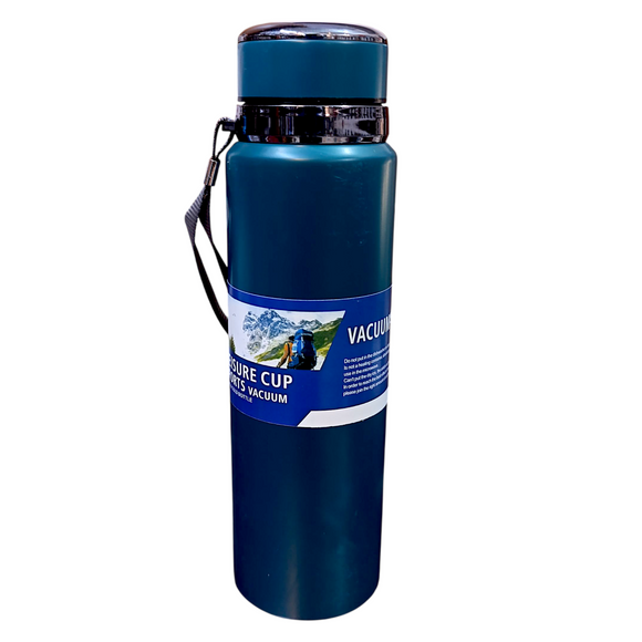 Vacuum Sports Fashion Stainless Steel 1-Litre Water Bottle Hot & Cool ( Random Colors Will Be Sent )
