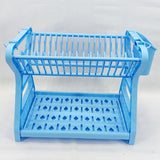 Classic Kitchen Plastic 2-Layer Dishes & Plates Organizing Rack (Random Colors Will be sent)