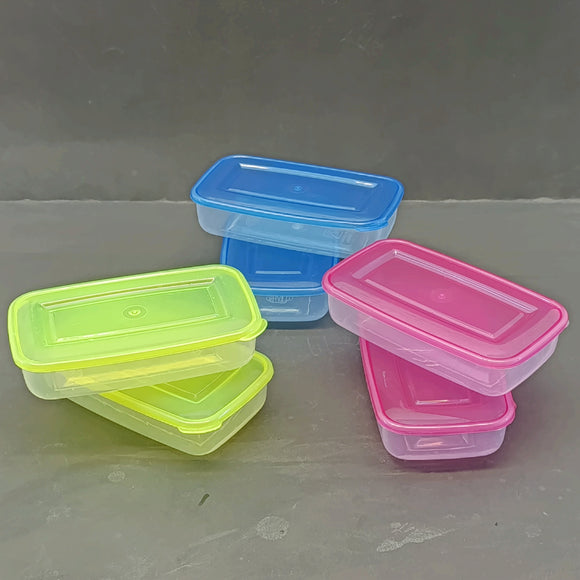 Gift Box 6pcs Small Size Plastic Rectangle Shape Storage Bowl Set(Multiple Colour Will be Sent)