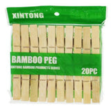 Bamboo Wooden Pack Of 20pcs Medium Size Cloth Pegs Clips