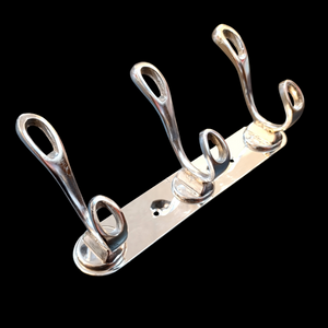 Stainless steel 3-Hook Hanging  Silver Wall-Mount Screw Rail Hanger