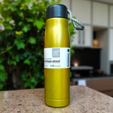 Fashion Stainless Steel 500ml Water Bottle Hot & Cool With Straw( Random Colors Will Be Sent )