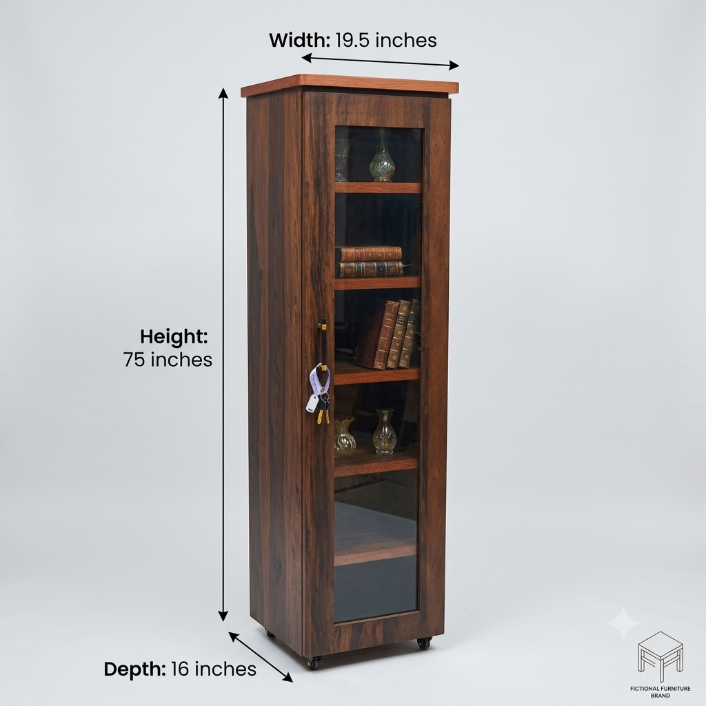 Movable Wheels Single Door  Storage Cupboard Divider Almirah With Removable Adjustable Shelves