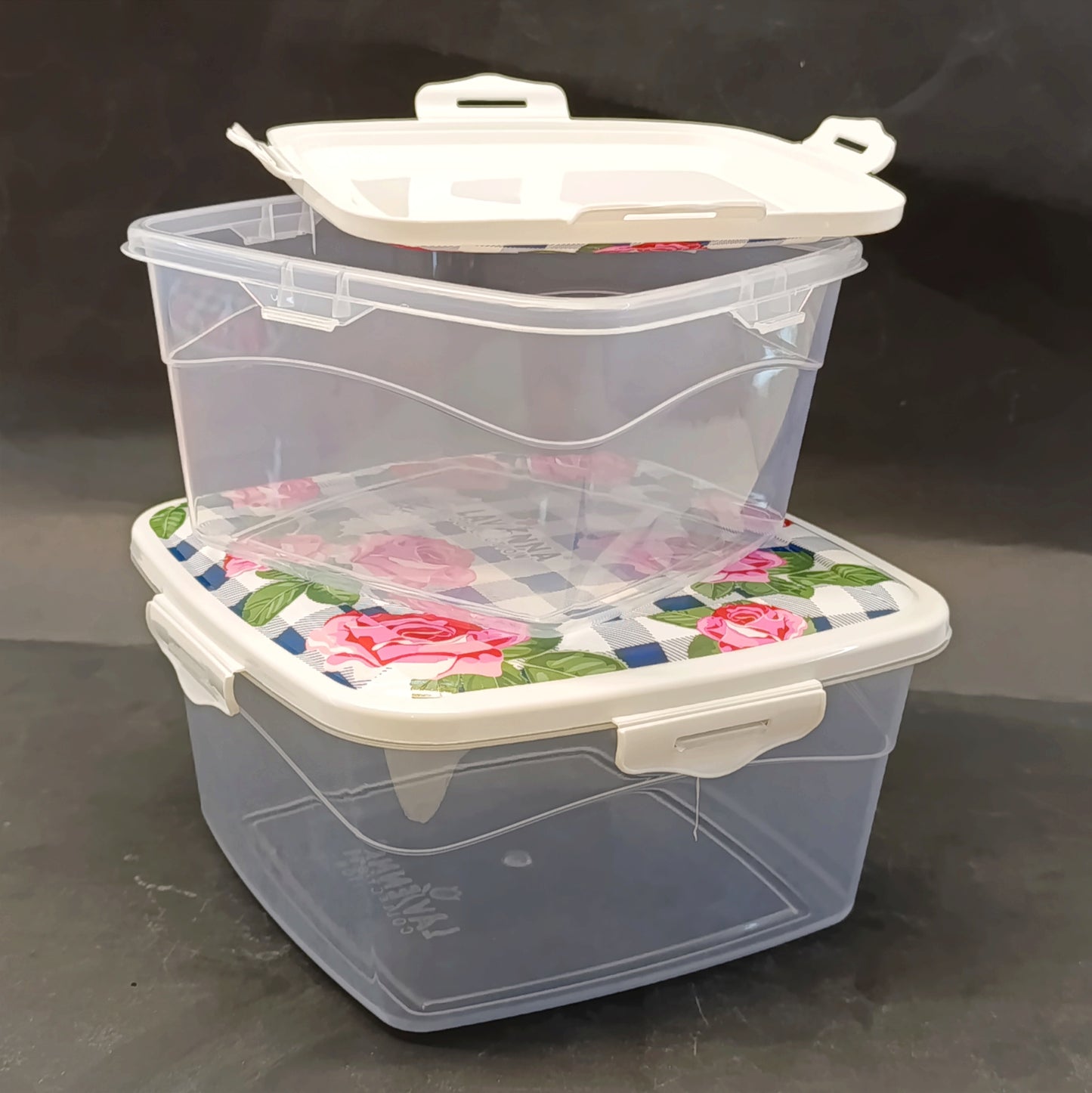 Lavena Pack Of 3pcs Square Shape Air Lock Food Storage Bowl Set