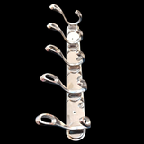 Stainless steel 5-Hook Hanging  Silver Wall-Mount Screw Rail Hanger