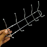 Stainless steel 5-Hook Wall Mount Screw Rail Hanger