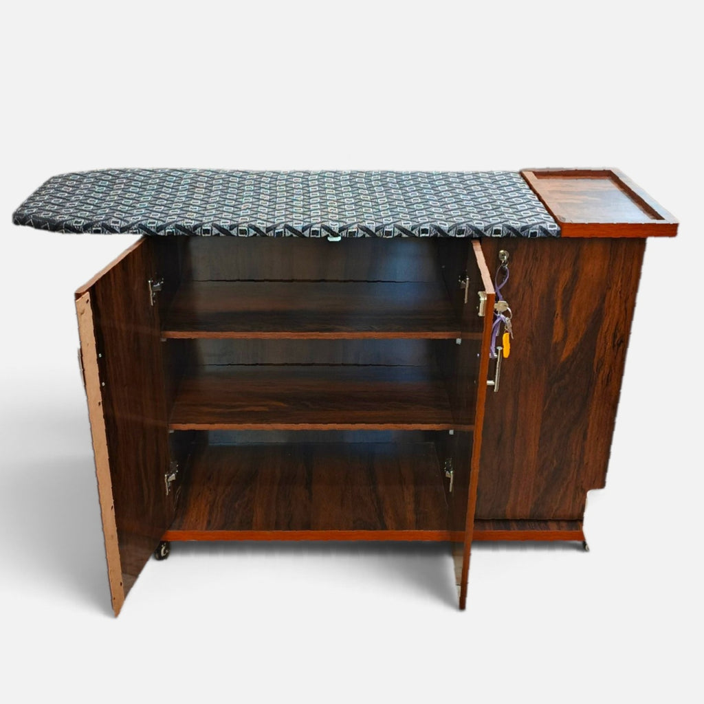 Large Size Iron Stand With Movable Wheels & Cabinet Space