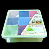 Elegant Smart Multi-Function Square Shape 9-Section Plastic Spices Organizer Masala & Dry-Fruit Box