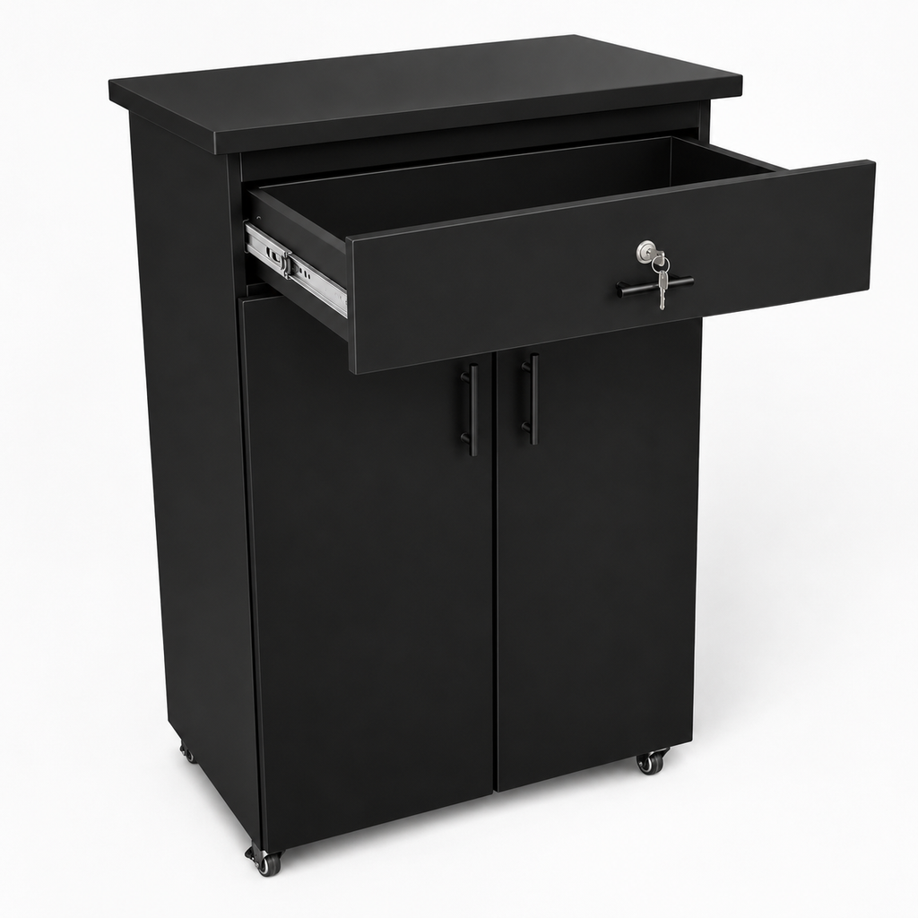 Movable Wheels Storage Cupboard Rack With One Drawer