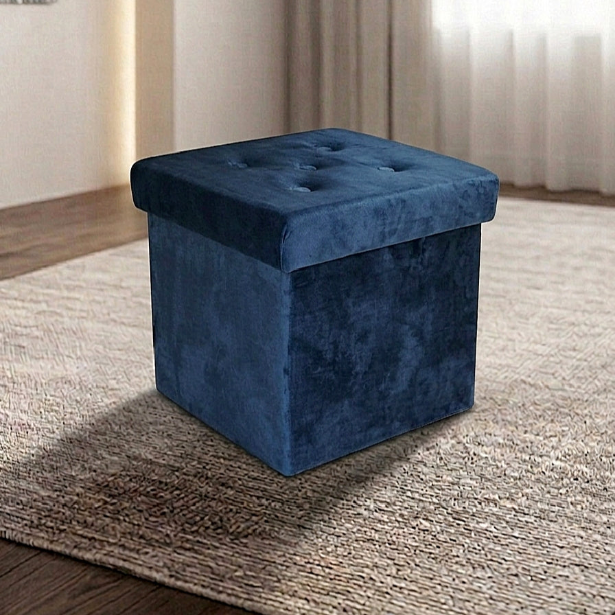 2-In-1 Space Saving Sitting Storage Ottoman Stool Super Soft & Durable