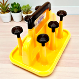 Unique Plastic Glass Stand 6-Placements (Random Colors Will be Sent)
