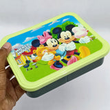 Bright Flat Kids' Plastic Lunch Box With Portions