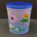 Omega Fresh Printed 1-liters Plastic Food Storage jar ( Random Color Will be Sent )