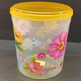 Omega Fresh Printed 3Pcs Plastic Food Storage jar ( Random Color Will be Sent )