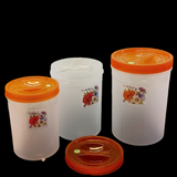 Pretty Neat 7pcs Round Shape Multi-Purpose Plastic Grains, Staples & Snack Storage Jar Set(Random Colors Will be sent)