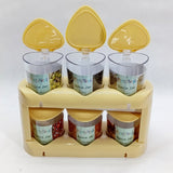 Pretty Neat Space-Saving Plastic Masala & Spices Storage Rack With Spoons (Random Colors Will be sent)