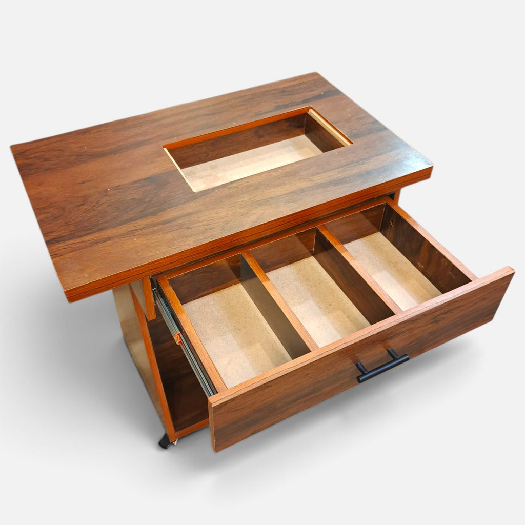 Movable Sewing Machine Table With Wheels Drawer & Storage