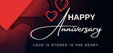 HAPPY ANNIVERSARY LOVE IS STORED IN The Heart Printed High Quality Premium Ceramic 250ml Mug