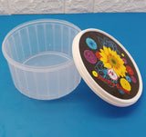 Star Printed Transparent Plastic Medium-Size Round Storage Bowl