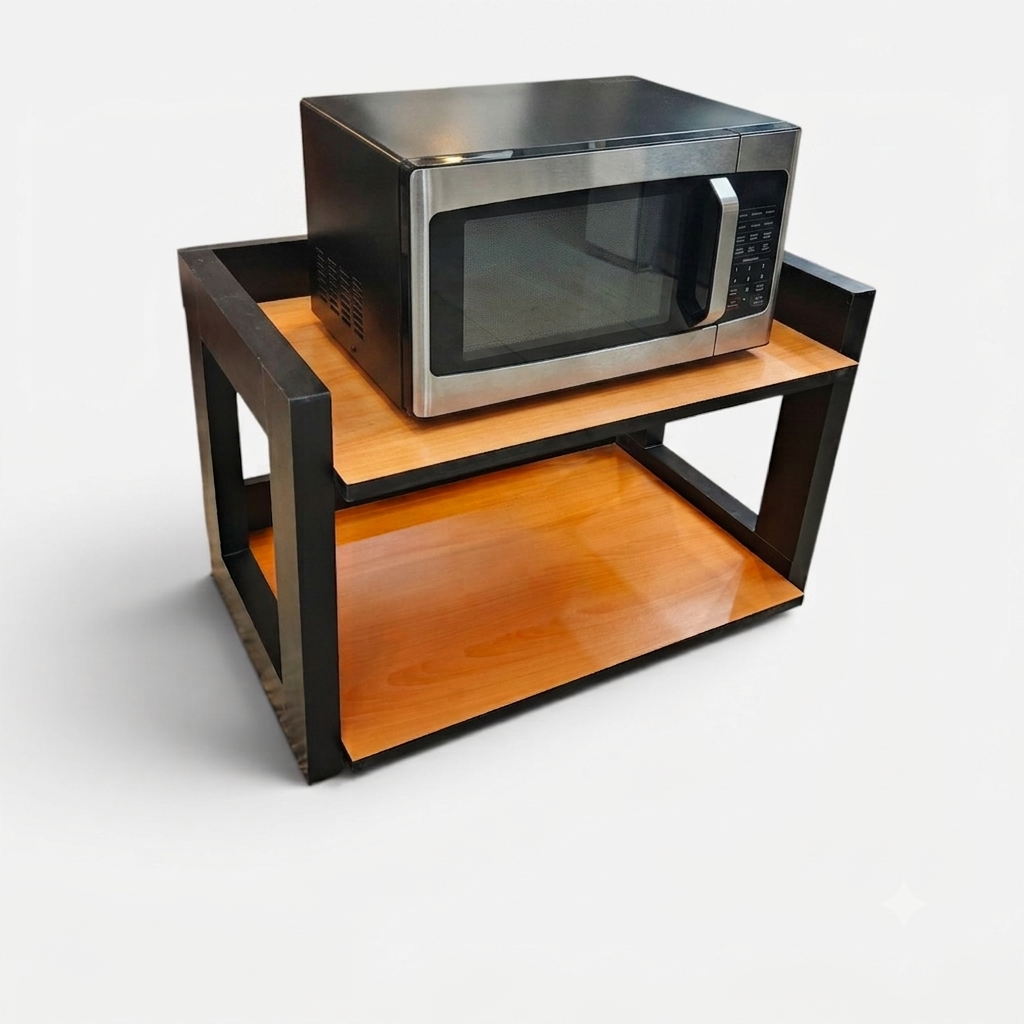 2-Layer Laminated Wooden Kitchen Multi-Purpose Rack