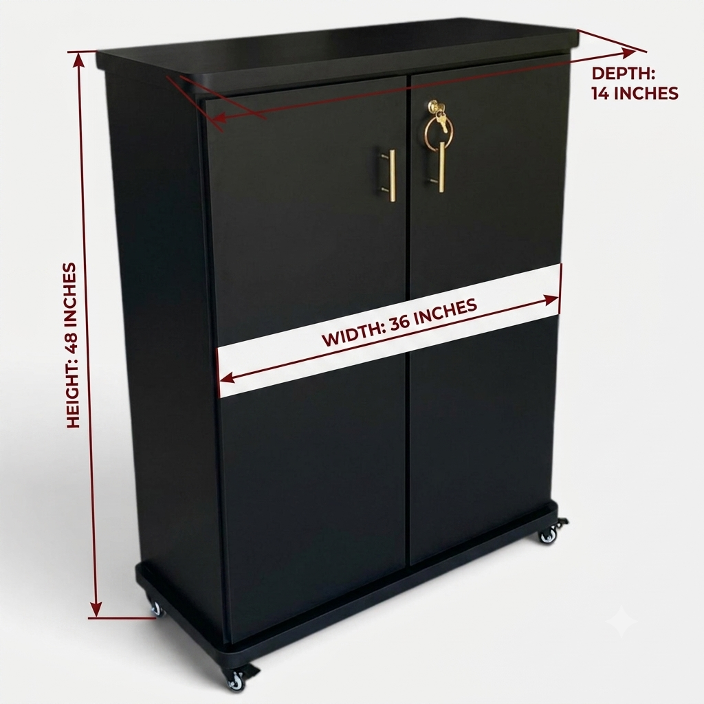 Movable Wheels Storage Cupboard Rack With Removable Adjustable Shelves
