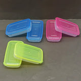 Gift Box 6pcs Small Size Plastic Rectangle Shape Storage Bowl Set(Multiple Colour Will be Sent)