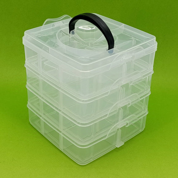 Multi-Pro 4 Portion Sewing, Jewelery & Medicine 24-Grid Organizer Plastic Box