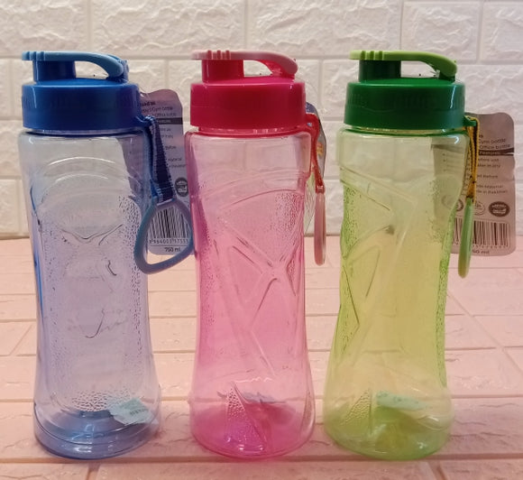 Safari Icon 750ml  Transparent Plastic Water Bottle ( Random COLORS Will Be Sent )