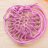 Elastic Flexible Cloth Hanging Rope With 12 Metals Clips(Random Colors Will be sent)