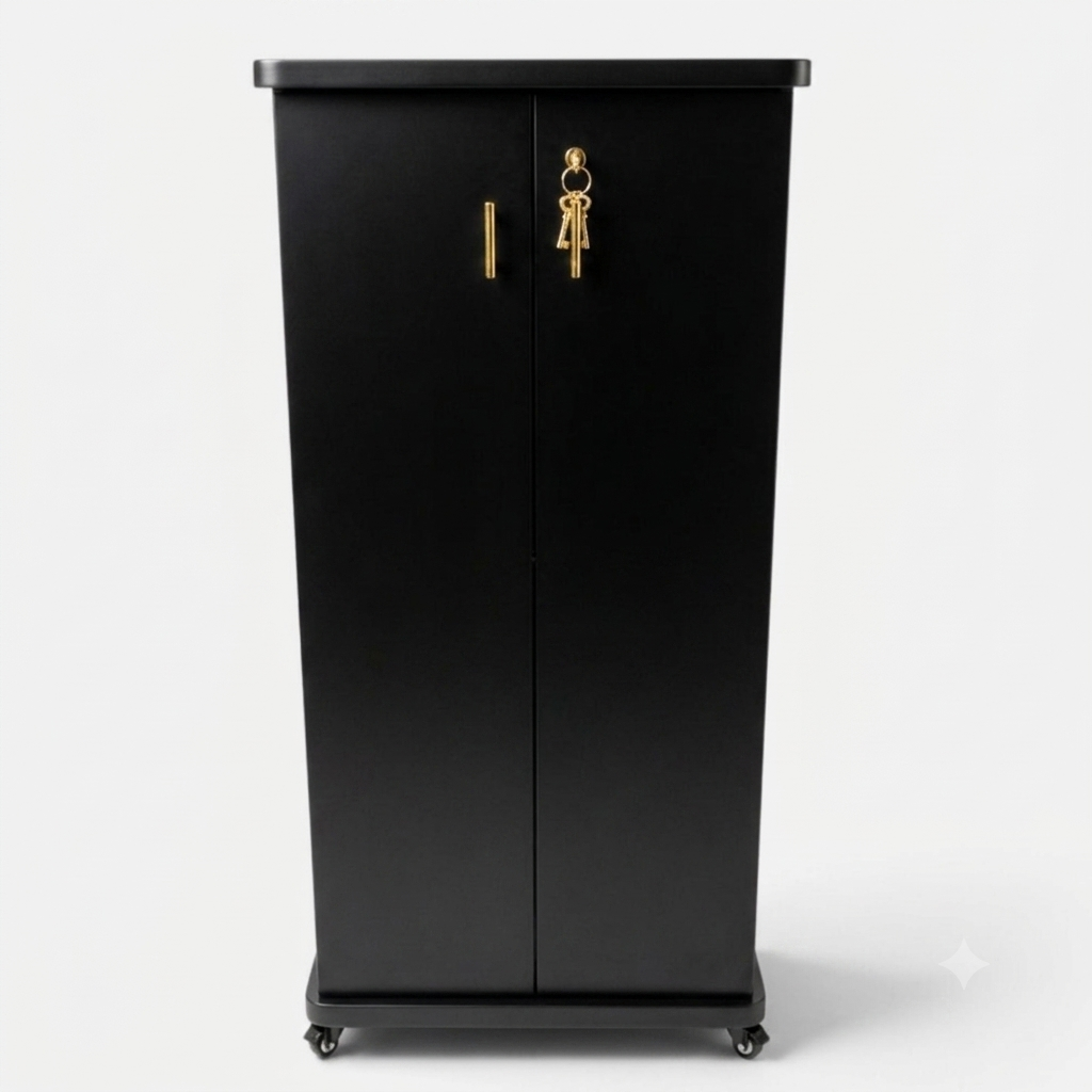 Movable Wheels Storage Cupboard Rack With Removable Adjustable Shelves