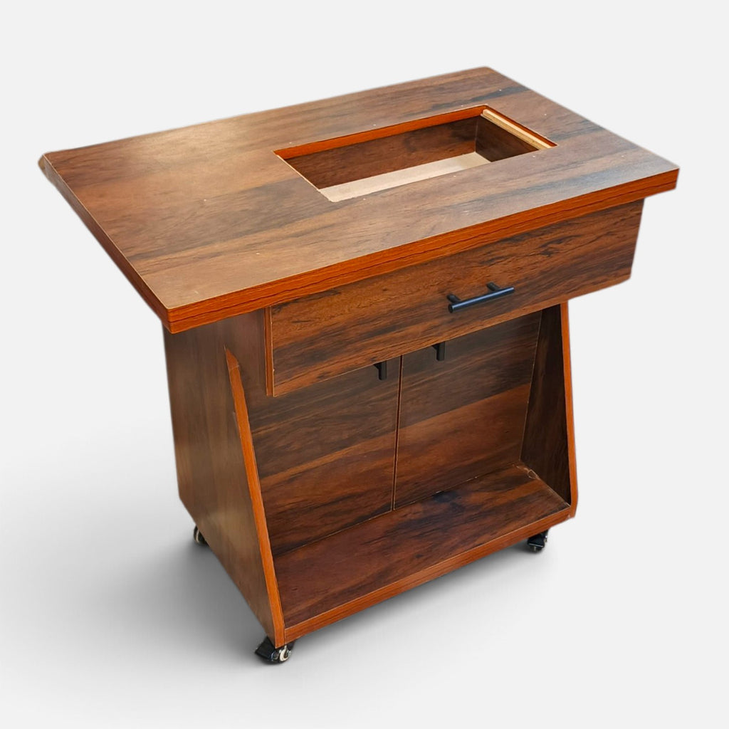 Movable Sewing Machine Table With Wheels Drawer & Storage