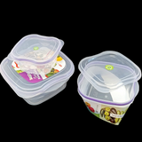 Pretty Neat Pack Of 3pcs Square Medium-Size Plastic Food Storage Bowl Set(Random Colors Will be sent)