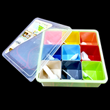 Elegant Smart Multi-Function Square Shape 9-Section Plastic Spices Organizer Masala & Dry-Fruit Box