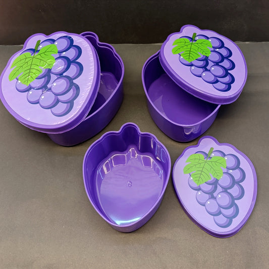 Omega Strawberry Shape Bowl Pack Of 3Pcs Bowl Set ( Random Colors Will Be Sent)