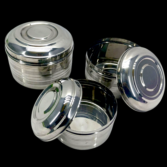 Pack Of 3pcs 800ml 700ml 500ml Stainless Steel Food Storage Bowl Set