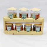 Pretty Neat Space-Saving Plastic Masala & Spices Storage Rack With Spoons (Random Colors Will be sent)