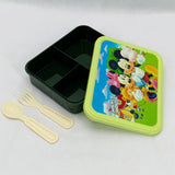 Bright Flat Kids' Plastic Lunch Box With Portions